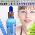 Swiss apple stem cell extract, triple Copper peptide and hyaluronic acid serum