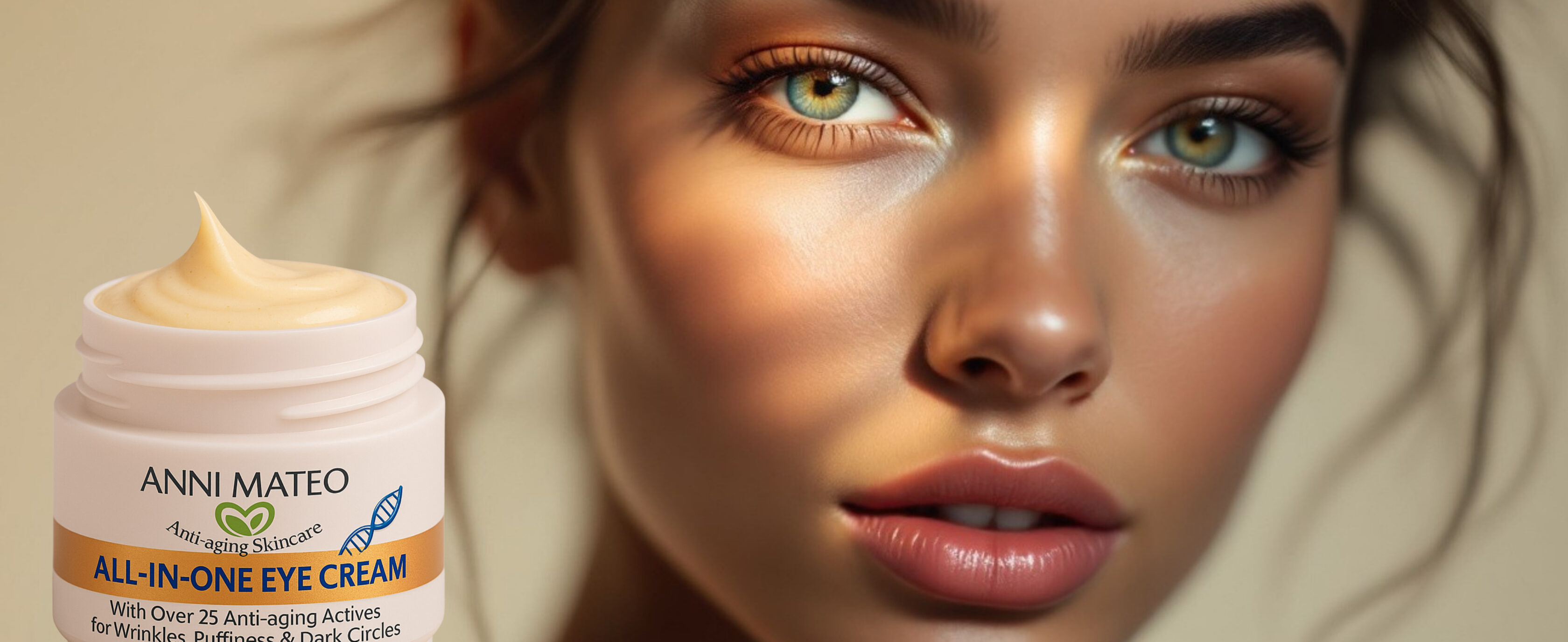 smooth skinned woman close up posing with all-in-one eye cream for dark circles and puffiness.png